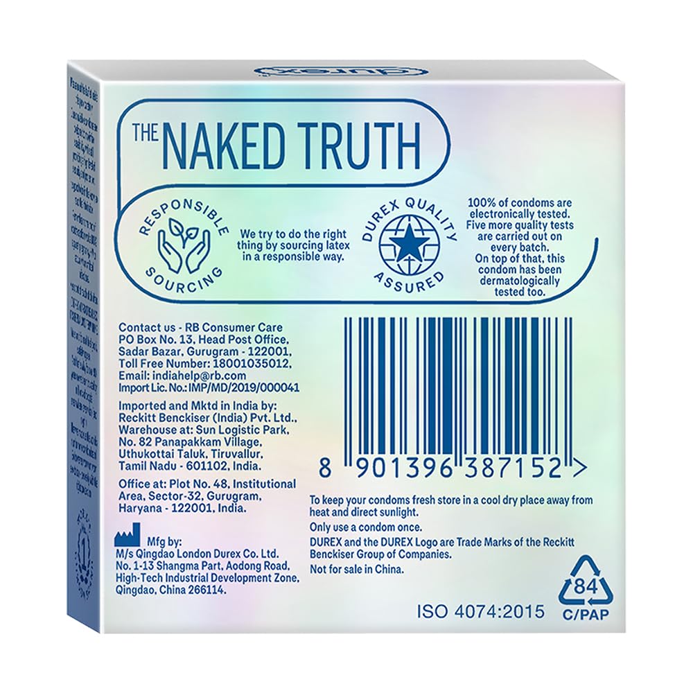 Durex Invisible Ultra Thin Latex Condoms - Pack Of 3