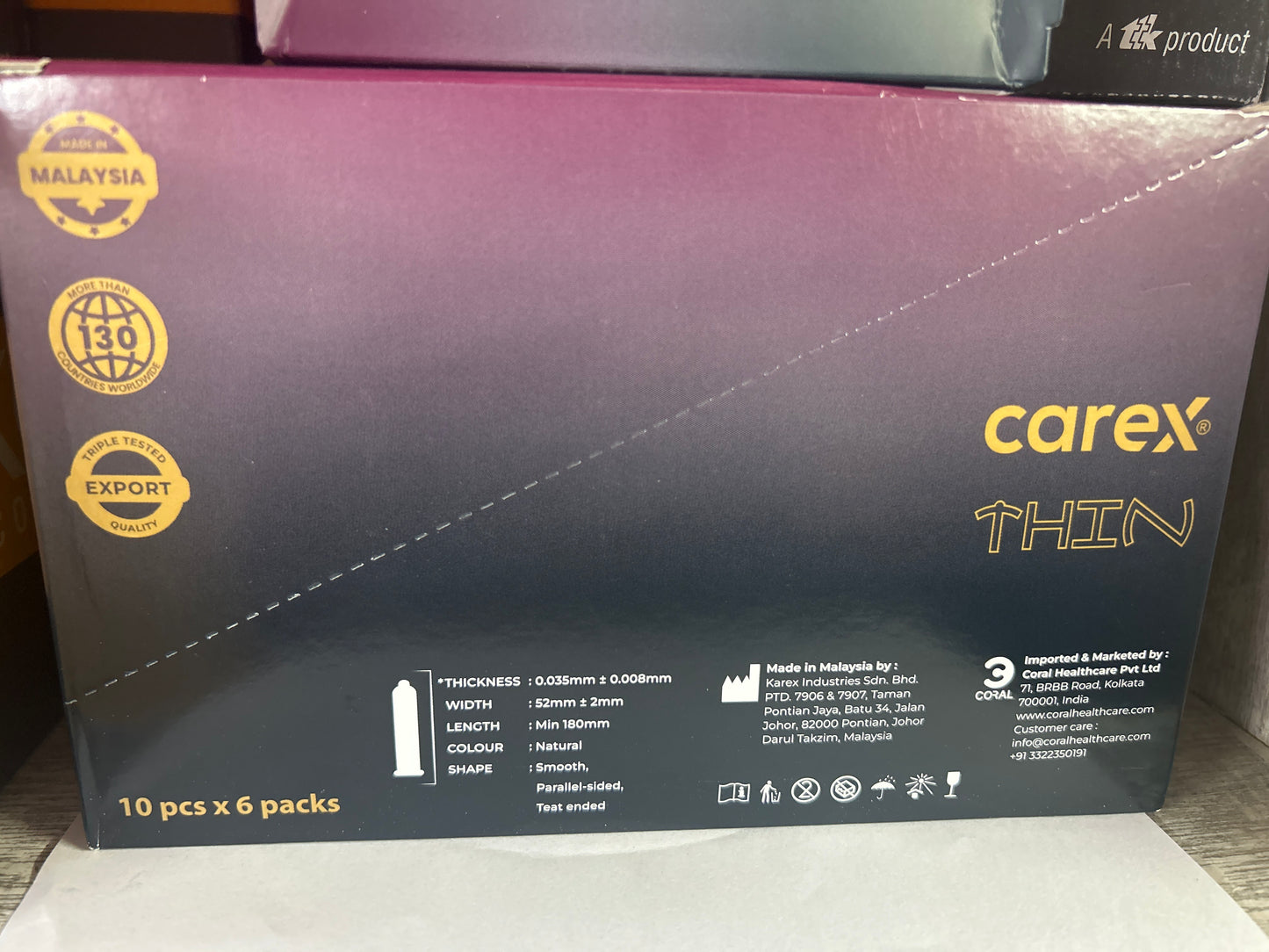 Carex Thin Condoms with Hyaluronic Lubricant – 10 Pack